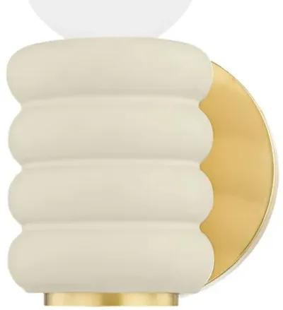 Bibi Single Wall Sconce - Aged Brass/Antique Ivory - Eny Lee Parker for Mitzi