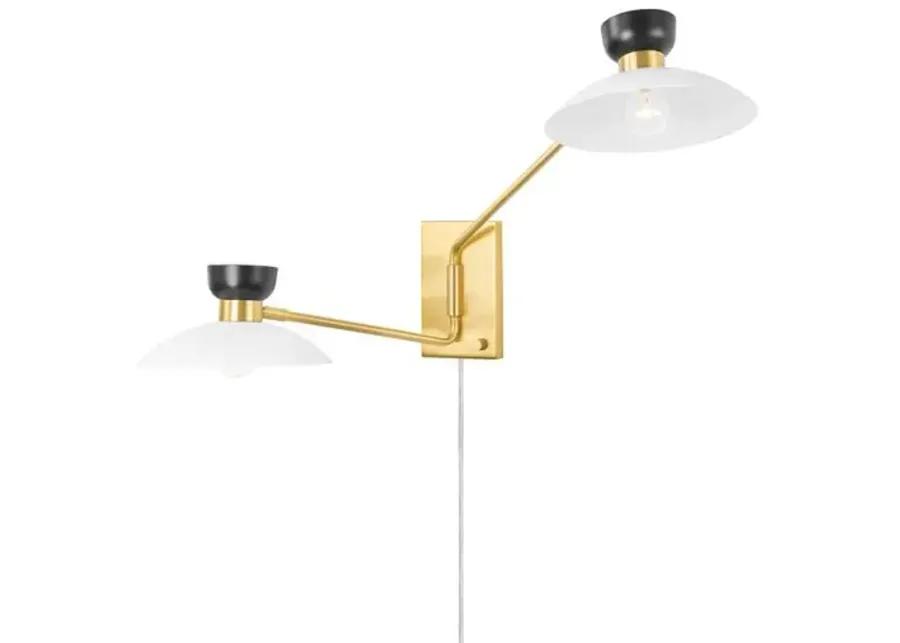 Willette Plug-In Wall Sconce - Gold