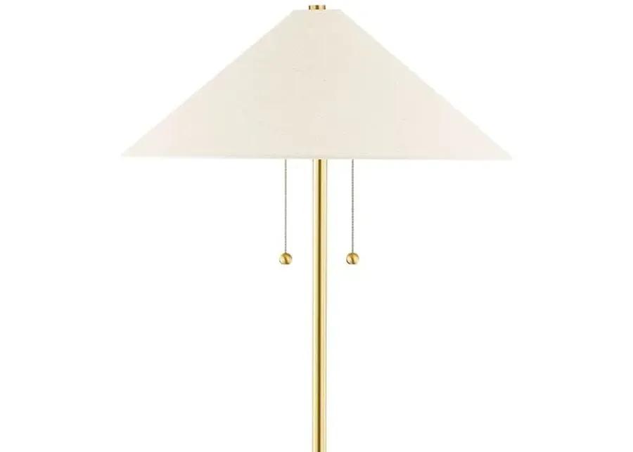 Maia Floor Lamp - Aged Brass/Textured Beige - Eny Lee Parker for Mitzi