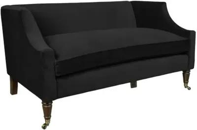 Gage Swoop-Arm Settee - Performance Velvet - Kim Salmela - Handcrafted - Black