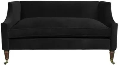 Gage Swoop-Arm Settee - Performance Velvet - Kim Salmela - Handcrafted - Black