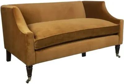 Gage Swoop-Arm Settee - Performance Velvet - Kim Salmela - Handcrafted - Brown