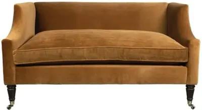 Gage Swoop-Arm Settee - Performance Velvet - Kim Salmela - Handcrafted - Brown