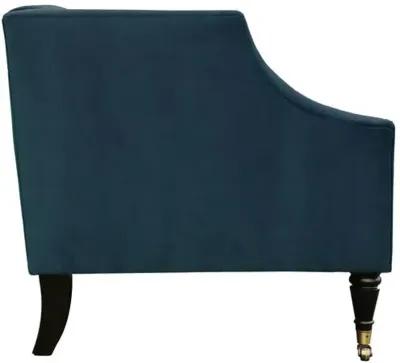 Gage Swoop-Arm Settee - Performance Velvet - Kim Salmela - Handcrafted - Blue