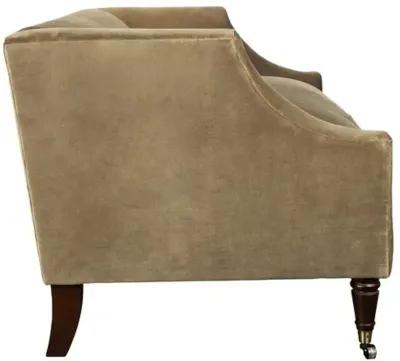 Gage Swoop-Arm Settee - Performance Velvet - Kim Salmela - Handcrafted - Beige