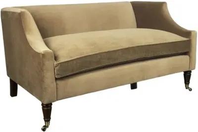 Gage Swoop-Arm Settee - Performance Velvet - Kim Salmela - Handcrafted - Beige