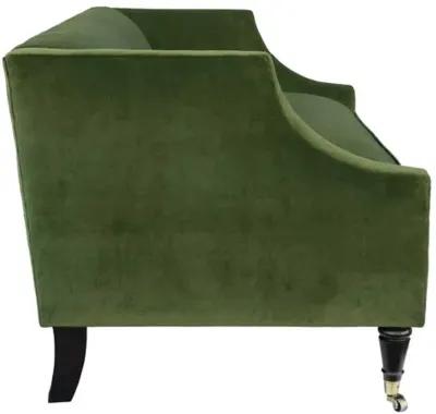 Gage Swoop-Arm Settee - Performance Velvet - Kim Salmela - Handcrafted - Green