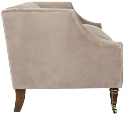 Gage Swoop-Arm Settee - Performance Velvet - Kim Salmela - Handcrafted - Gray