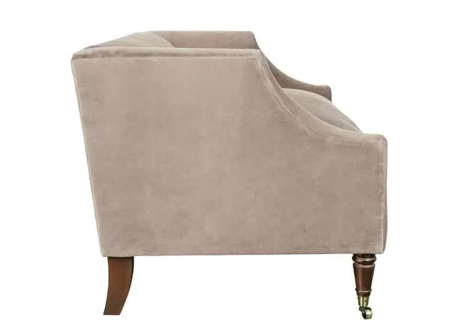 Gage Swoop-Arm Settee - Performance Velvet - Kim Salmela - Handcrafted - Gray