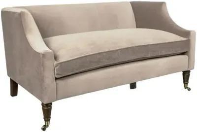 Gage Swoop-Arm Settee - Performance Velvet - Kim Salmela - Handcrafted - Gray