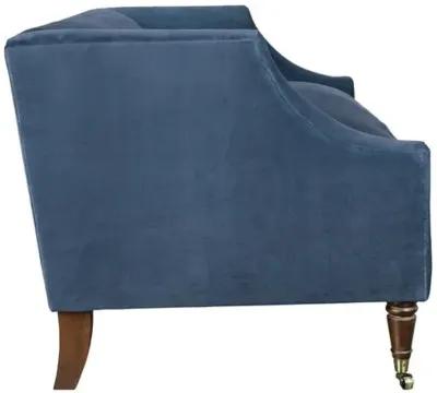 Gage Swoop-Arm Settee - Performance Velvet - Kim Salmela - Handcrafted - Blue