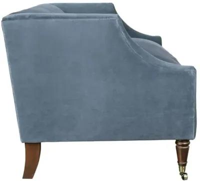 Gage Swoop-Arm Settee - Performance Velvet - Kim Salmela - Handcrafted - Blue