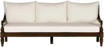 Sadie 86" Outdoor Teak Sofa - Heritage Brown/Ivory