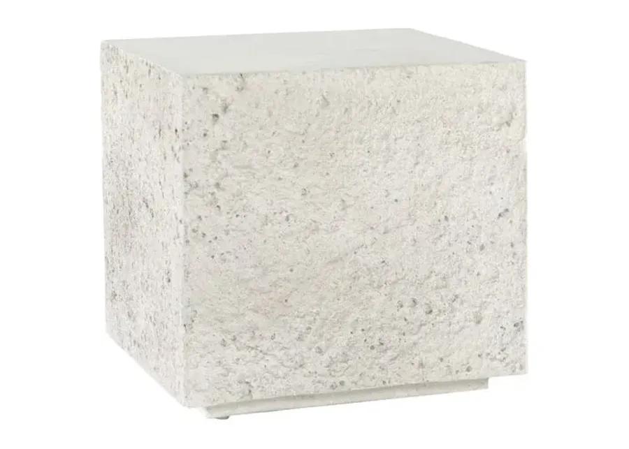 Celeste Outdoor Square End Table - Matte White Concrete