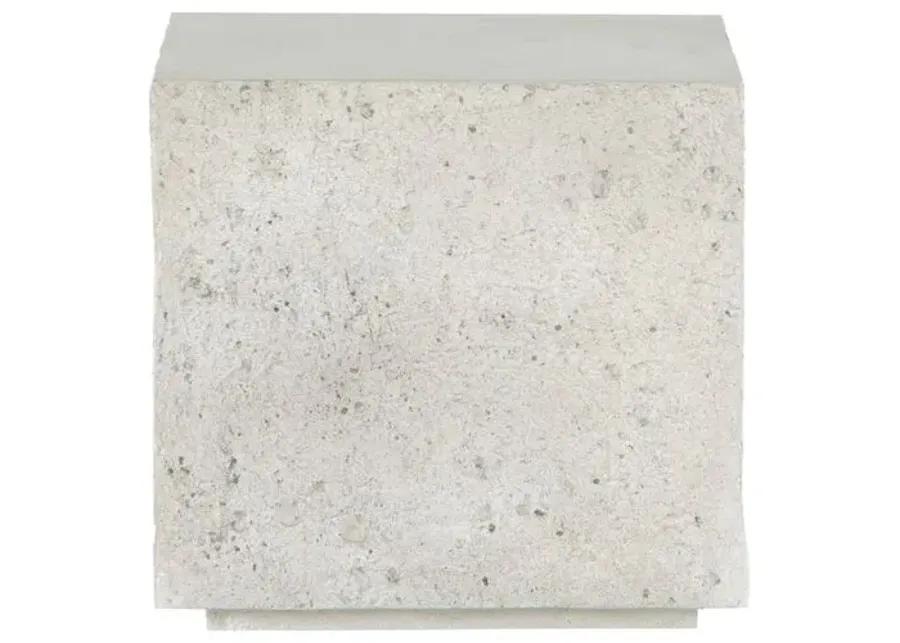 Celeste Outdoor Square End Table - Matte White Concrete