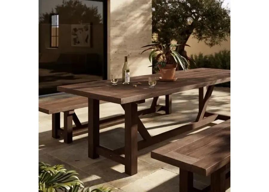 Ginger 118" Outdoor Teak Dining Table - Heritage Brown