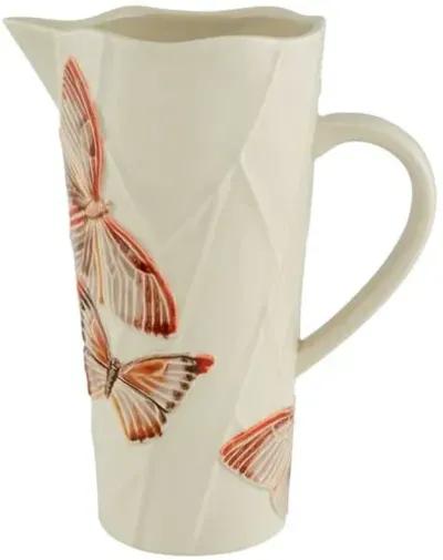 "Cloudy Butterflies" By Cláudia Schiffer Pitcher - Bordallo Pinheiro - Ivory