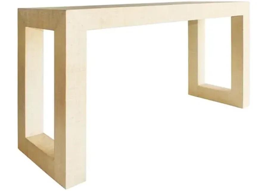 Chloe Raffia Console Table - Wheat - Ave Home - Brown