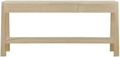 Lily Casa 3-Drawer Console Table - Whitewash - Handcrafted - Brown