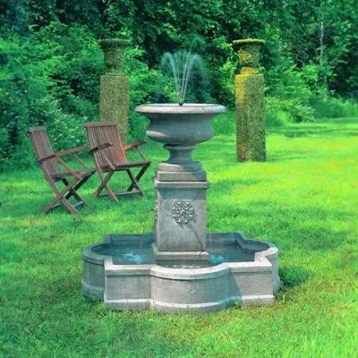 45" Palazzo Urn Fountain - Greystone - Campania International - Gray