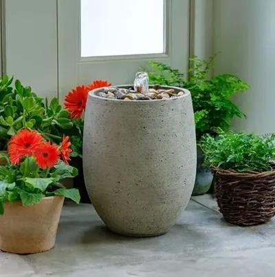 16" Bebel Pebble Fountain - Greystone - Campania International - Gray