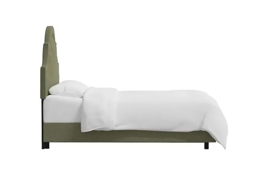 Kennedy Arched Bed - Textured Linen - Green