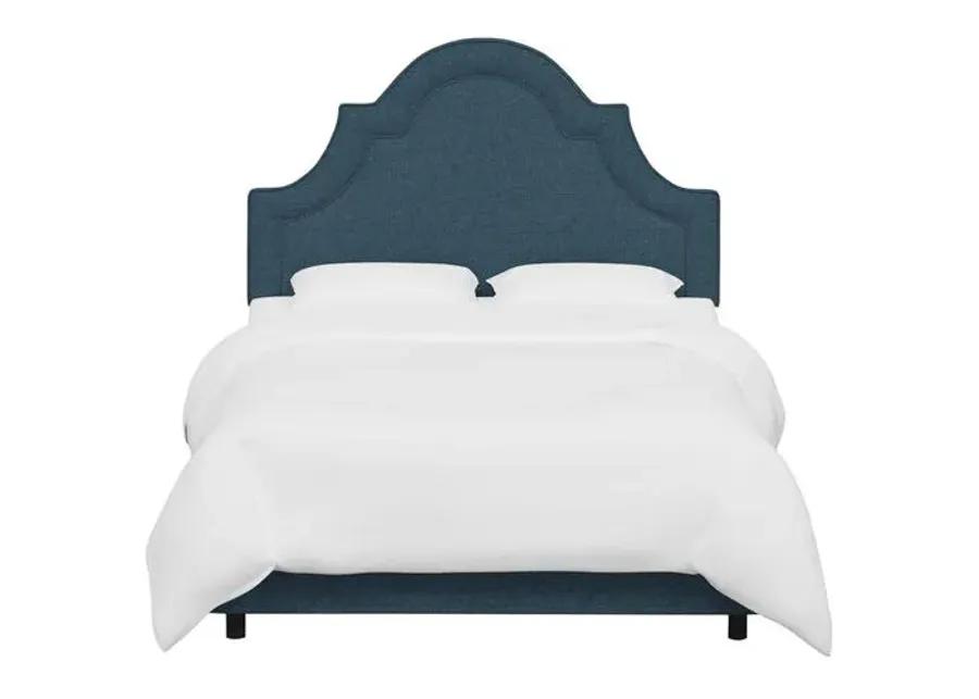 Kennedy Arched Bed - Textured Linen - Blue