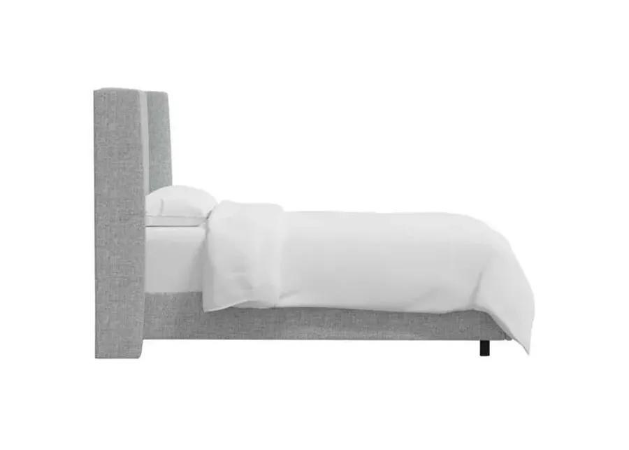 Kelly Wingback Bed - Textured Linen - Gray