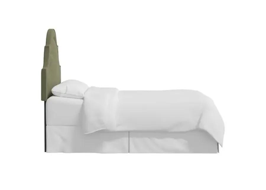 Kelly Arched Headboard - Textured Linen - Green