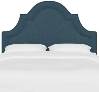 Kennedy Arched Headboard - Textured Linen - Blue