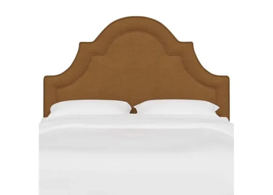 Kelly Arched Headboard - Textured Linen - Orange