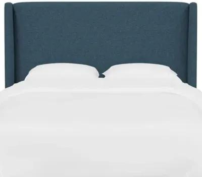 Kelly Wingback Headboard - Textured Linen - Blue