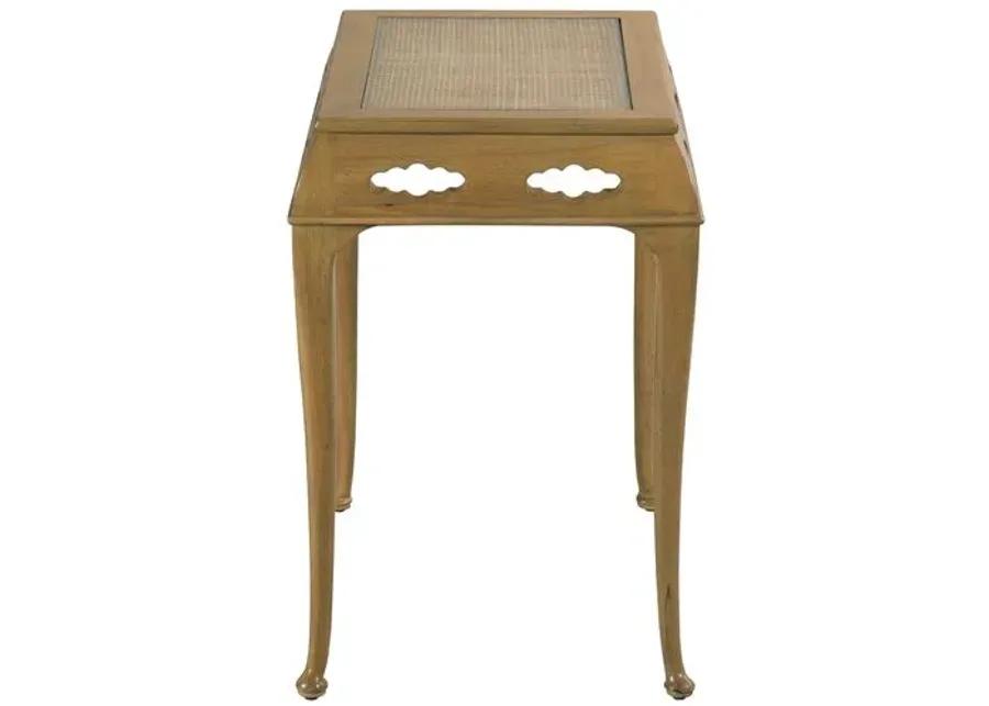 Cumulus Cane End Table - Almond - Brown