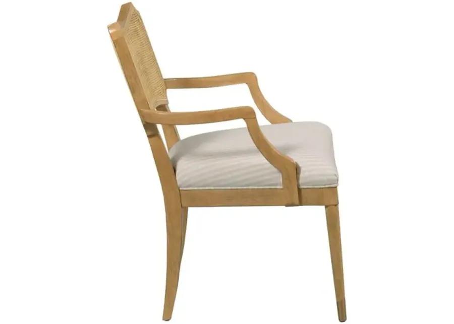 Powers Cane Armchair - Almond/Ivory Stripe - Brown