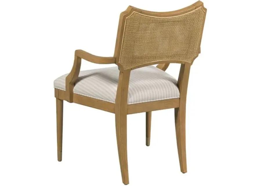 Powers Cane Armchair - Almond/Ivory Stripe - Brown