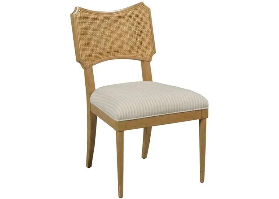 Powers Cane Side Chair - Almond/Ivory Stripe - Brown