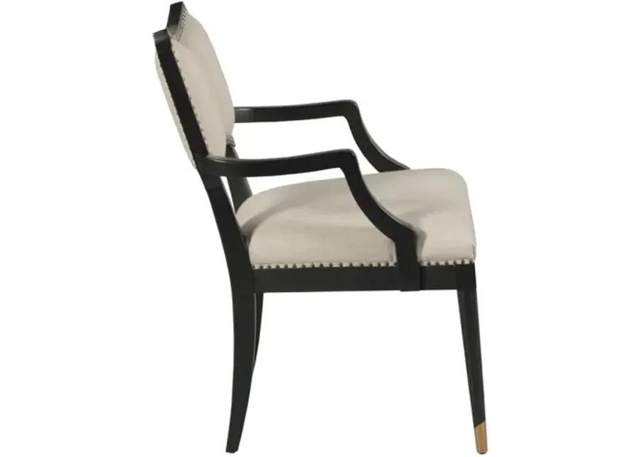 Powers Armchair - Black/Natural Linen