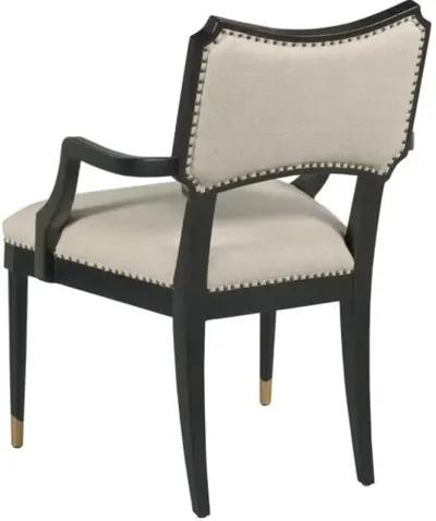 Powers Armchair - Black/Natural Linen