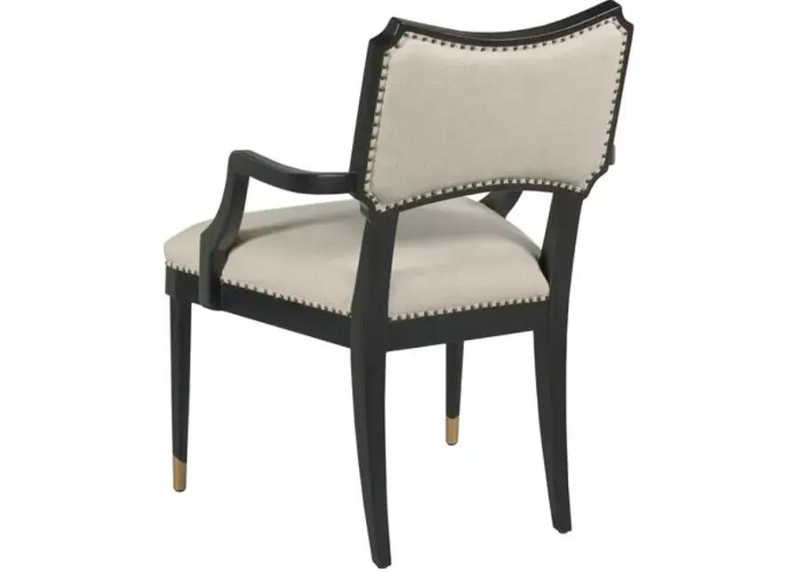 Powers Armchair - Black/Natural Linen