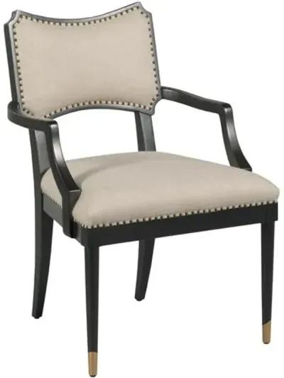 Powers Armchair - Black/Natural Linen