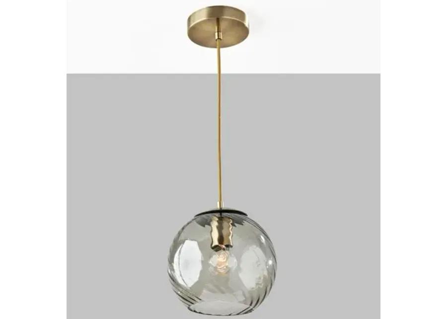 Bennett Globe Pendant - Antique Brass/Smoked Glass - Gold