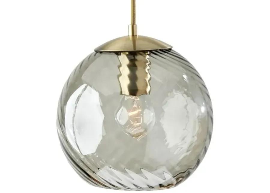 Bennett Globe Pendant - Antique Brass/Smoked Glass - Gold