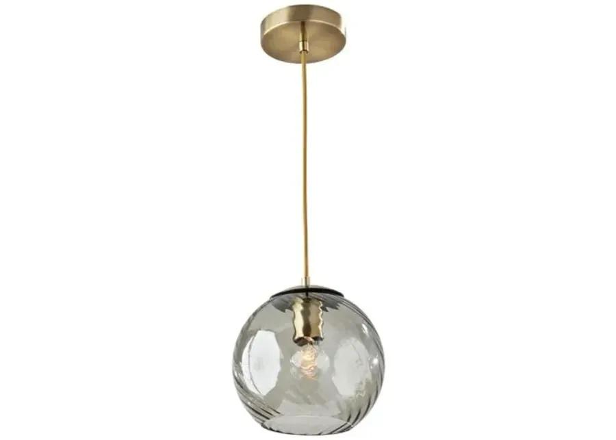 Bennett Globe Pendant - Antique Brass/Smoked Glass - Gold