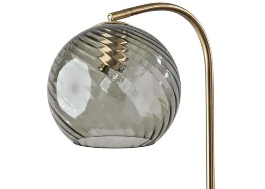 Bennett Globe Floor Lamp - Antique Brass/Smoked Glass