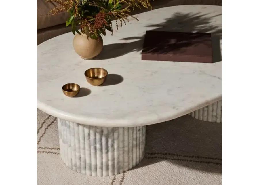 Milan Fluted Marble Coffee Table - Black