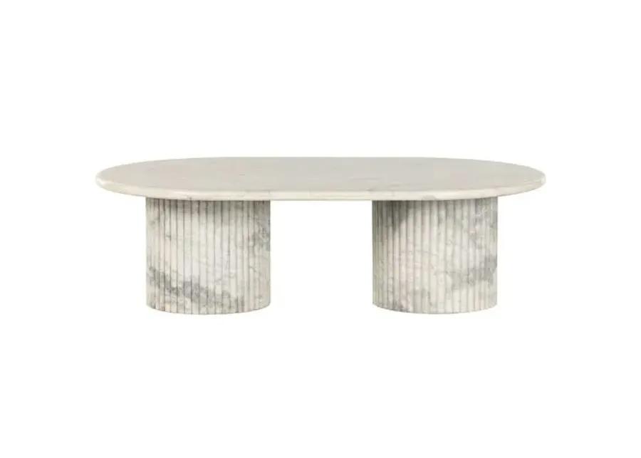 Milan Fluted Marble Coffee Table - Black