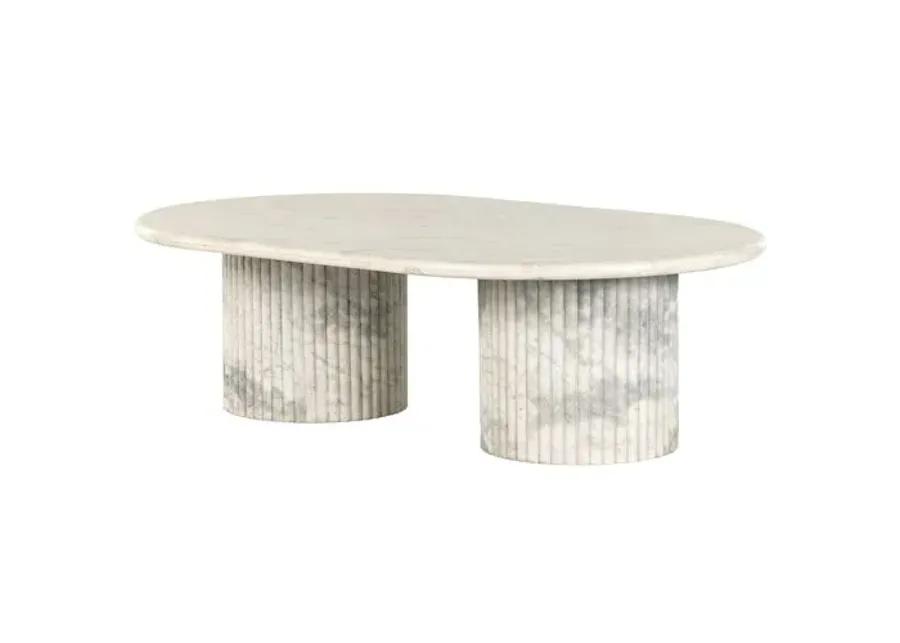 Milan Fluted Marble Coffee Table - Black