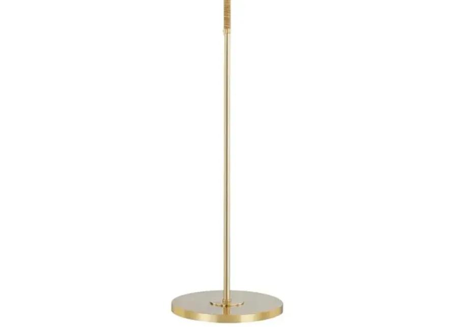 Dorset Floor Lamp - Rattan/Aged Brass