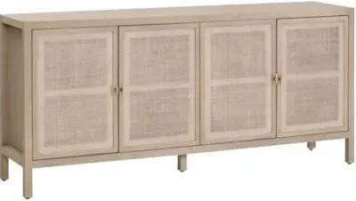 Sawyer Cane Media Sideboard - Smoke Gray Oak