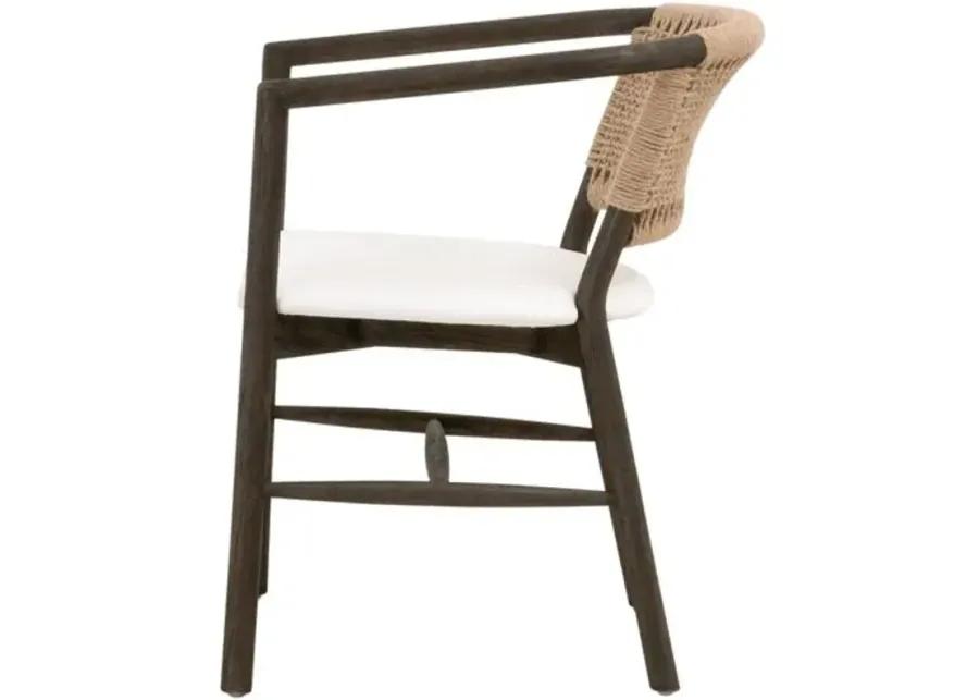 Cedar Accent/Dining Chair - Matte Brown Oak/Jute/Pearl - White